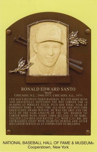1965-22 Cooperstown Plaque Postcards #NNO Ron Santo Front