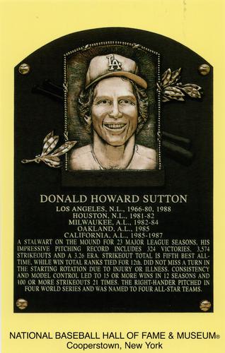 1965-22 Cooperstown Plaque Postcards #NNO Don Sutton Front