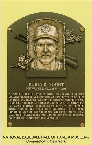 1965-22 Cooperstown Plaque Postcards #NNO Robin Yount Front