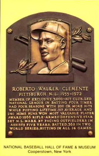1965-22 Cooperstown Plaque Postcards #NNO Roberto Clemente Front