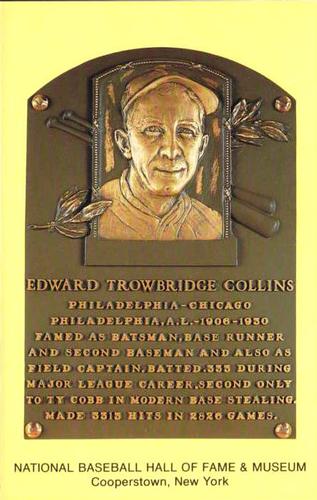 1965-22 Cooperstown Plaque Postcards #NNO Eddie Collins Front
