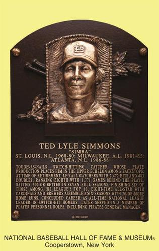 1965-22 Cooperstown Plaque Postcards #NNO Ted Simmons Front