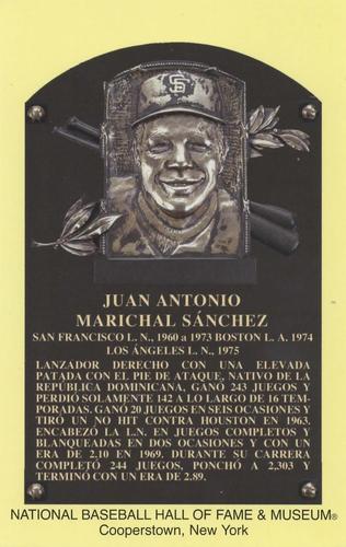 1965-22 Cooperstown Plaque Postcards #NNO Juan Marichal Front