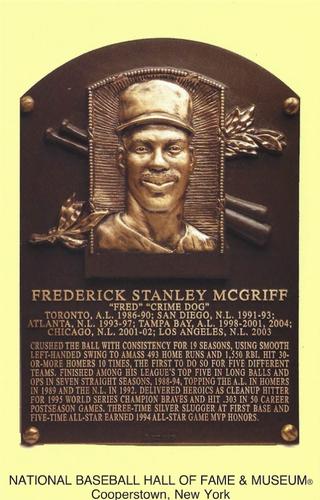 1965-22 Cooperstown Plaque Postcards #NNO Fred McGriff Front