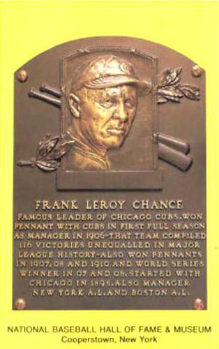 1965-22 Cooperstown Plaque Postcards #NNO Frank Chance Front