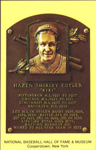 1965-22 Cooperstown Plaque Postcards #NNO Kiki Cuyler Front