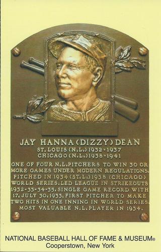 1965-22 Cooperstown Plaque Postcards #NNO Dizzy Dean Front
