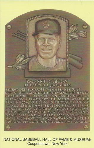 1965-22 Cooperstown Plaque Postcards #NNO Bob Gibson Front