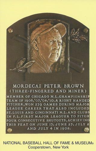 1965-22 Cooperstown Plaque Postcards #NNO Mordecai Brown Front