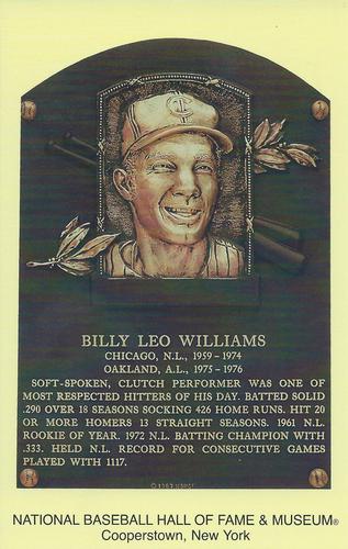 1965-22 Cooperstown Plaque Postcards #NNO Billy Williams Front