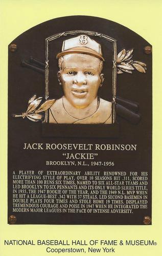 1965-22 Cooperstown Plaque Postcards #NNO Jackie Robinson Front