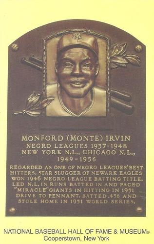 1965-22 Cooperstown Plaque Postcards #NNO Monte Irvin Front