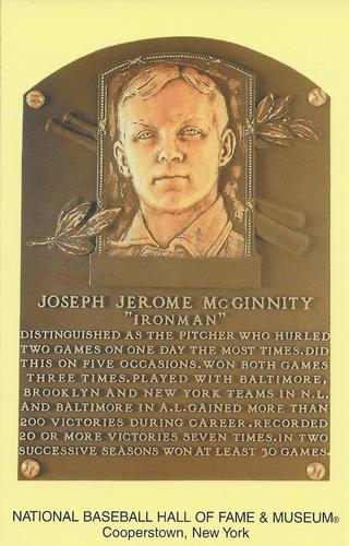 1965-22 Cooperstown Plaque Postcards #NNO  Joe McGinnity  Front