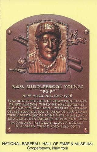 1965-22 Cooperstown Plaque Postcards #NNO Ross Youngs Front