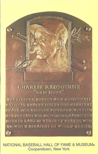 1965-22 Cooperstown Plaque Postcards #NNO Old Hoss Radbourn Front