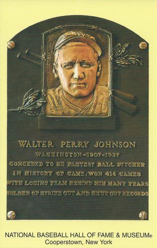 1965-22 Cooperstown Plaque Postcards #NNO Walter Johnson Front