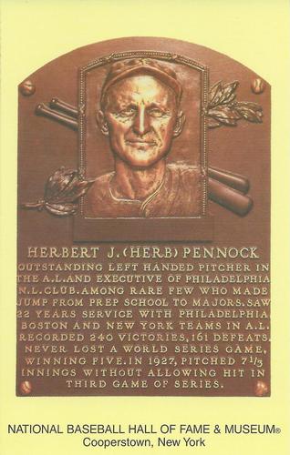 1965-22 Cooperstown Plaque Postcards #NNO Herb Pennock Front