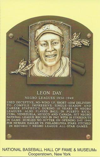1965-22 Cooperstown Plaque Postcards #NNO Leon Day Front