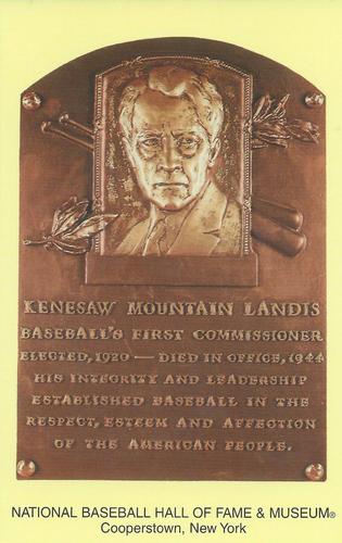 1965-22 Cooperstown Plaque Postcards #NNO Kenesaw Landis Front