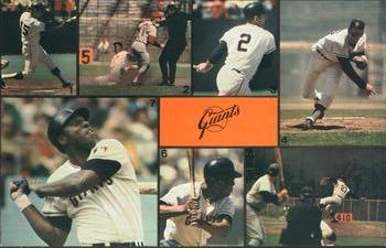 1971 San Francisco Giants Collage Postcard #NNO Ken Henderson / Bobby Bonds / Dick Deitz / Gaylord Perry / Juan Marichal / Willie Mays / Willie McCovey Front