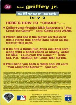 1995 Collector's Choice - You Crash the Game Silver #CG8 Ken Griffey Jr. Back
