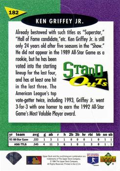1994 Upper Deck Fun Pack #182 Ken Griffey Jr. Back