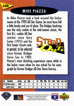 1994 Upper Deck Fun Pack #185 Mike Piazza Back