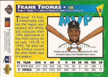 1994 Upper Deck Fun Pack #35 Frank Thomas Back