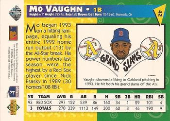 1994 Upper Deck Fun Pack #42 Mo Vaughn Back