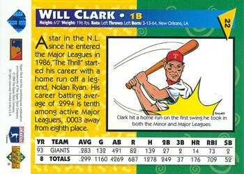 1994 Upper Deck Fun Pack #22 Will Clark Back