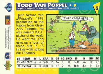 1994 Upper Deck Fun Pack #59 Todd Van Poppel Back