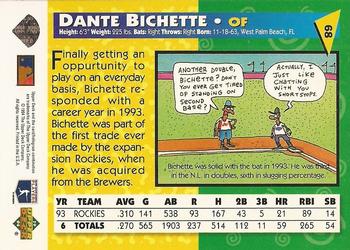1994 Upper Deck Fun Pack #68 Dante Bichette Back