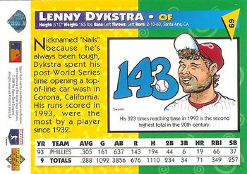 1994 Upper Deck Fun Pack #69 Lenny Dykstra Back