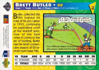 1994 Upper Deck Fun Pack #72 Brett Butler Back