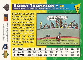 1994 Upper Deck Fun Pack #74 Robby Thompson Back