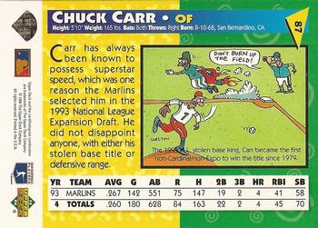 1994 Upper Deck Fun Pack #87 Chuck Carr Back