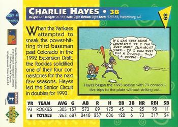 1994 Upper Deck Fun Pack #89 Charlie Hayes Back