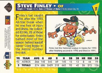 1994 Upper Deck Fun Pack #91 Steve Finley Back