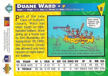 1994 Upper Deck Fun Pack #98 Duane Ward Back