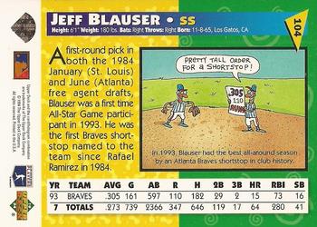 1994 Upper Deck Fun Pack #104 Jeff Blauser Back