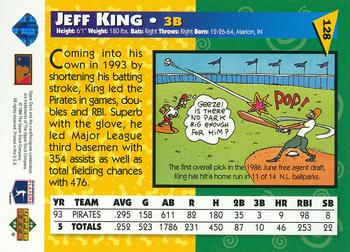 1994 Upper Deck Fun Pack #128 Jeff King Back