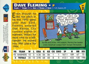 1994 Upper Deck Fun Pack #135 Dave Fleming Back