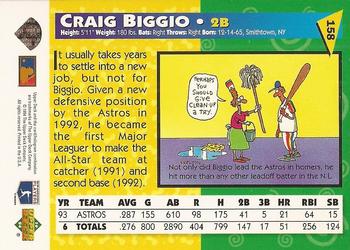 1994 Upper Deck Fun Pack #158 Craig Biggio Back