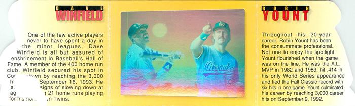 1994 Upper Deck Fun Pack #202 Dave Winfield / Robin Yount Back