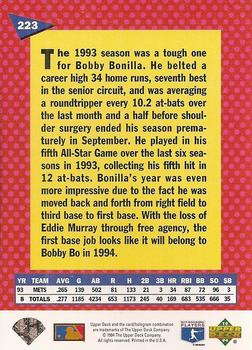 1994 Upper Deck Fun Pack #223 Bobby Bonilla Back