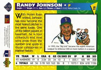 1994 Upper Deck Fun Pack #51 Randy Johnson Back