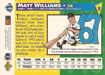 1994 Upper Deck Fun Pack #90 Matt Williams Back