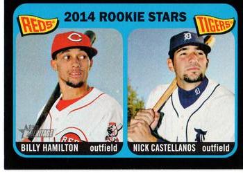 2014 Topps Heritage - Black Border #THC-243 Nick Castellanos / Billy Hamilton Front