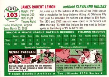 1994 Topps Archives 1954 #103 Jim Lemon Back