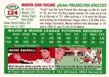 1994 Topps Archives 1954 #124 Marion Fricano Back